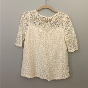Monteau Cream Lace Blouse